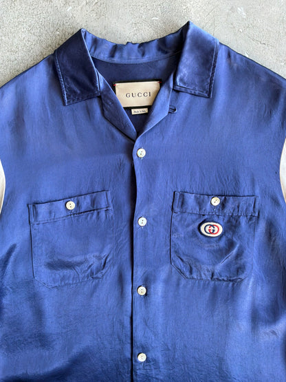 Gucci Interlocking G Satin Bowling Shirt