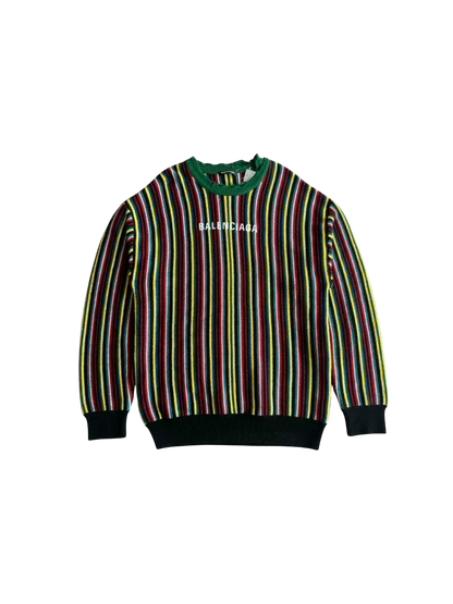 Balenciaga Multicolor Striped Logo Sweater