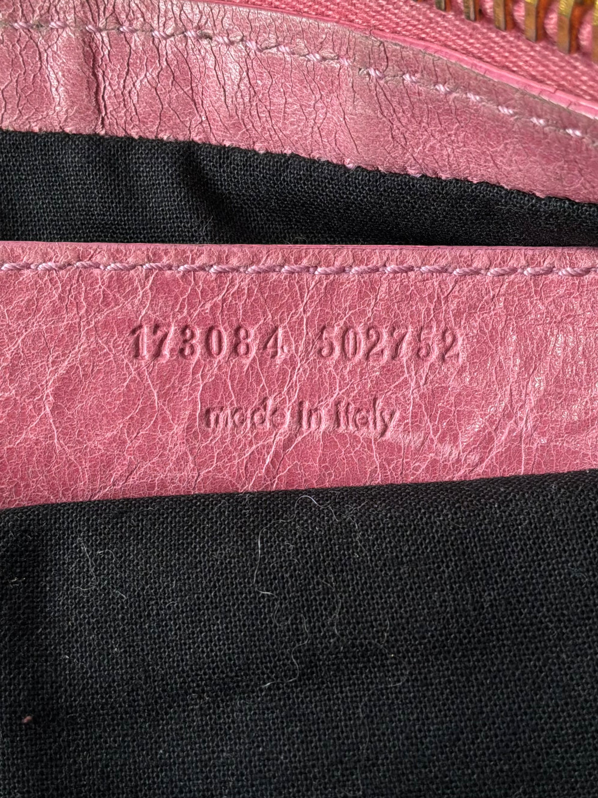 Balenciaga Classic City Pink on Gold Giant 21 Lambskin Bag