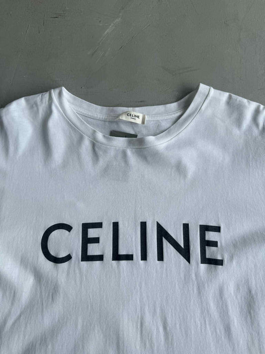 Celine Spellout Design White Shirt