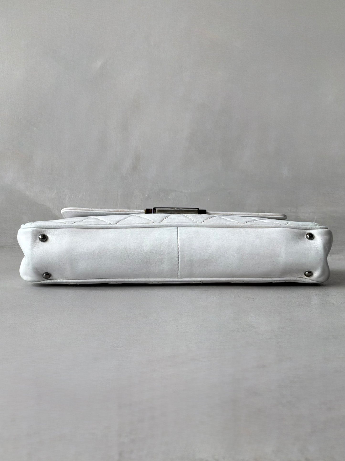 Chanel Choco Bar Quilted White Flap