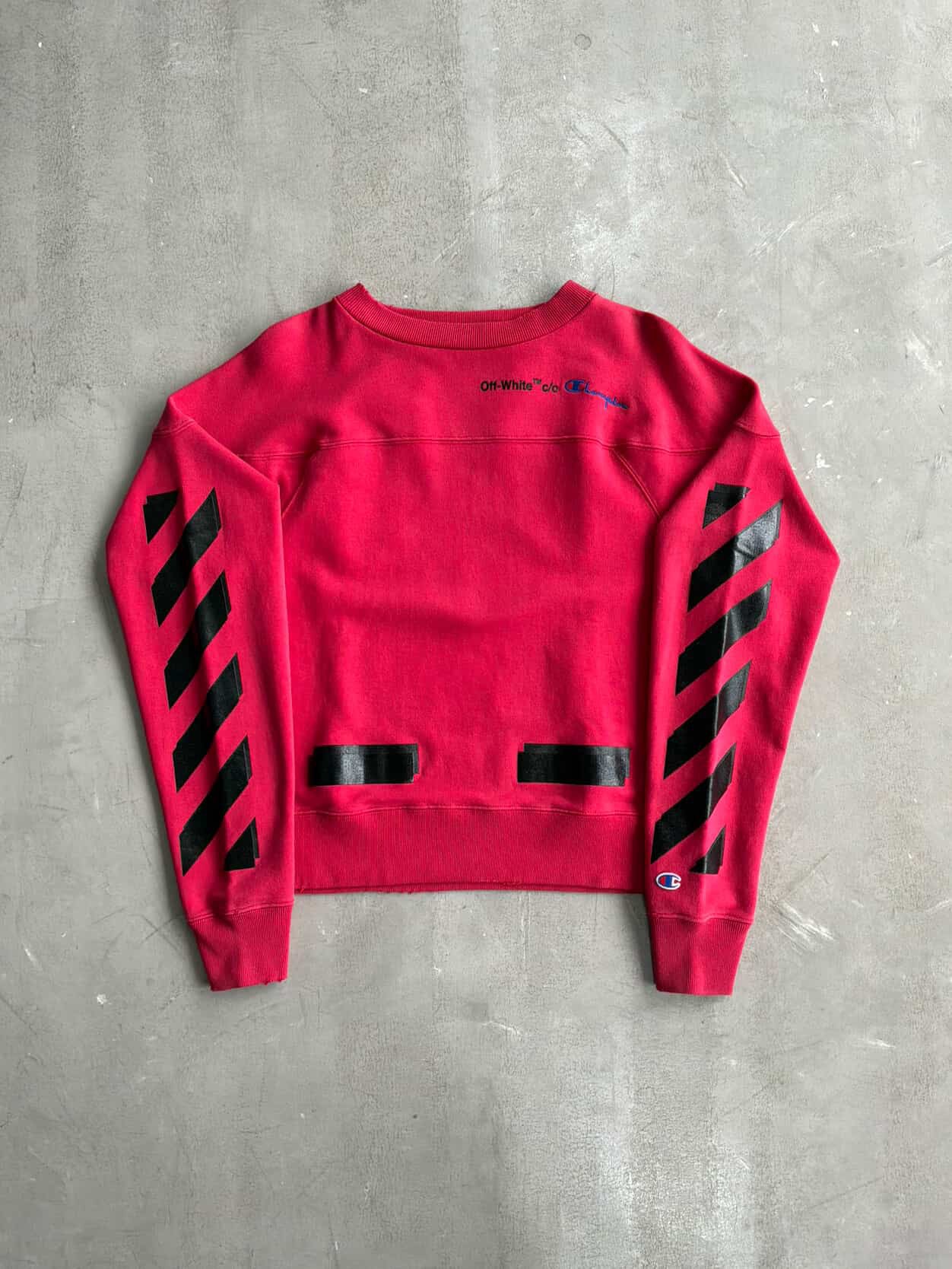 Off White x Champion Red Crewneck