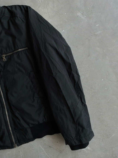 Prada Vintage Sherpa Lined Collar Nylon Jacket