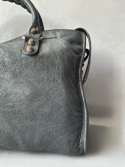 Balenciaga Classic City Gray on Bronze Lambskin Bag