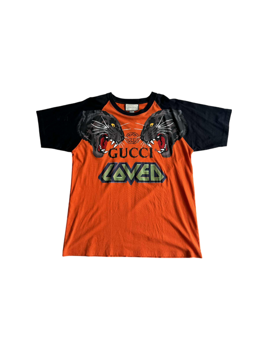 Gucci Loved Tiger Print Orange Shirt