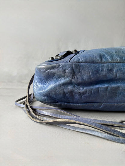 Balenciaga Town Blue Lambskin Bag