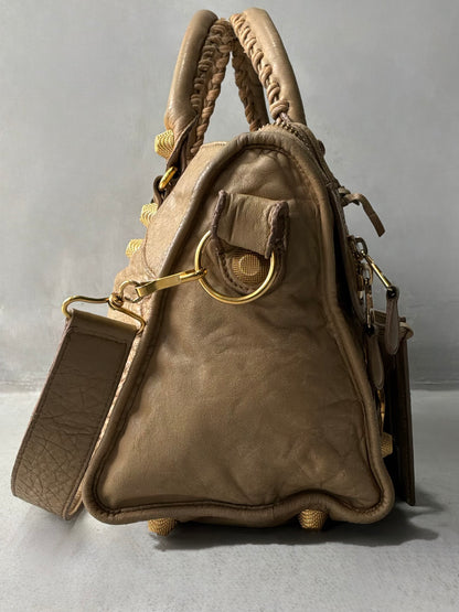 Balenciaga Part Time Old Chevre Beige Giant 21 Lambskin Bag