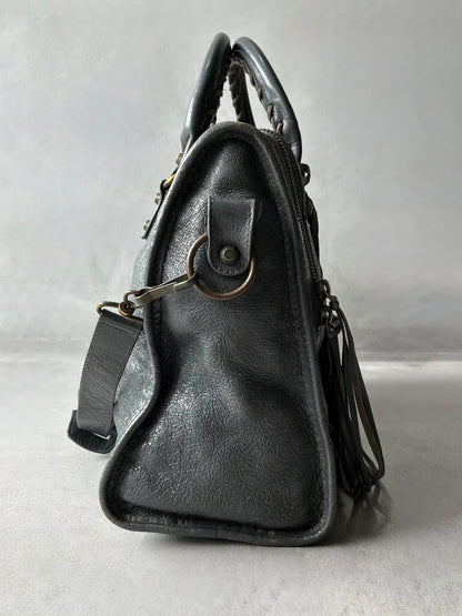 Balenciaga City Gray Lambskin Bag