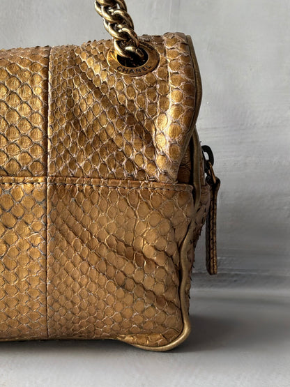 Chanel Gold Python Shiva Flap Bag