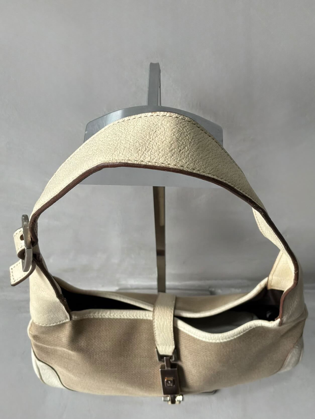 Gucci Canvas Leather Jackie Bag