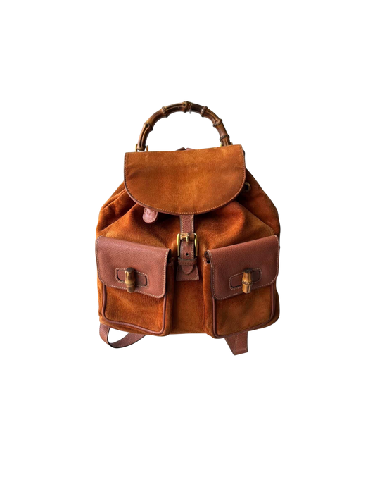 2000’s Gucci Suede Bamboo Backpack