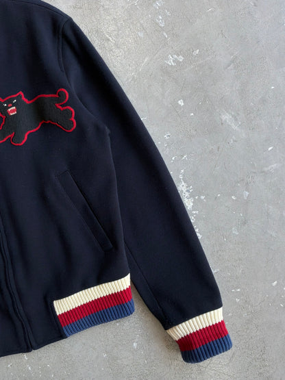 Gucci Panther Wool Patch Bomber Jacket