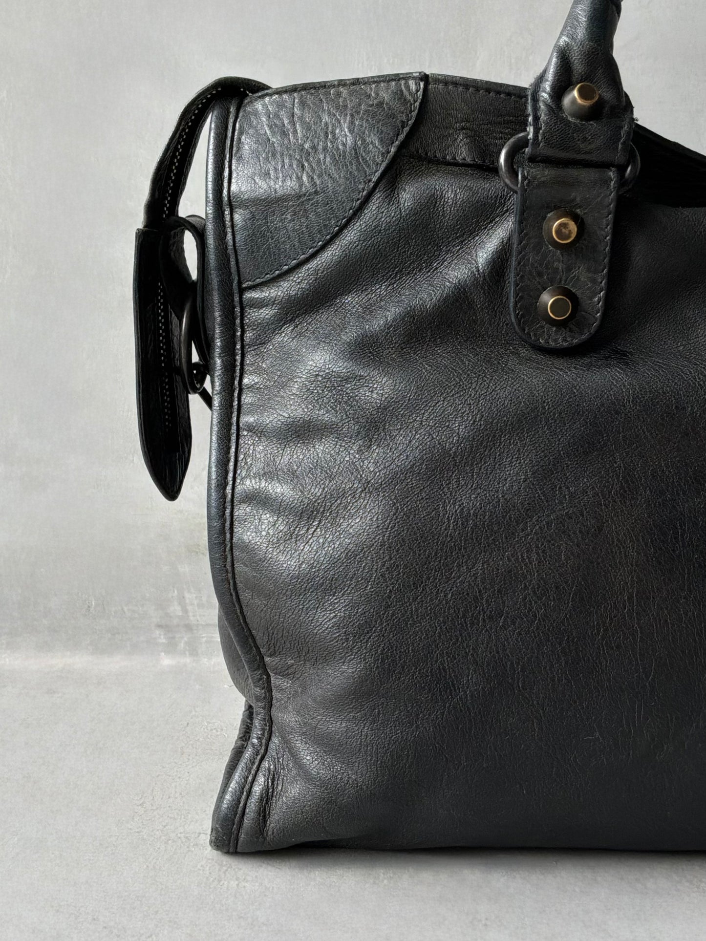 Balenciaga Classic City Black on Brass Lambskin Bag