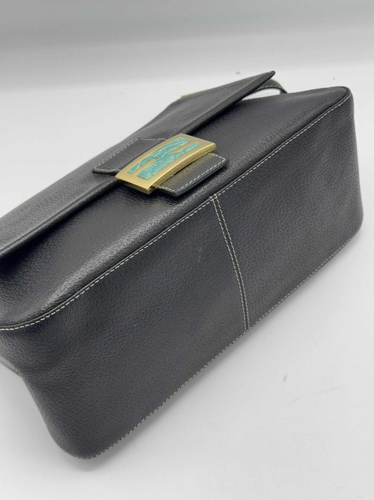 Fendi Black Leather Mama Baguette