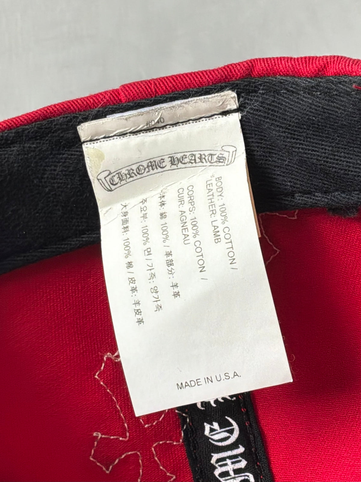Chrome Hearts Red & White Multipatch Baseball Hat