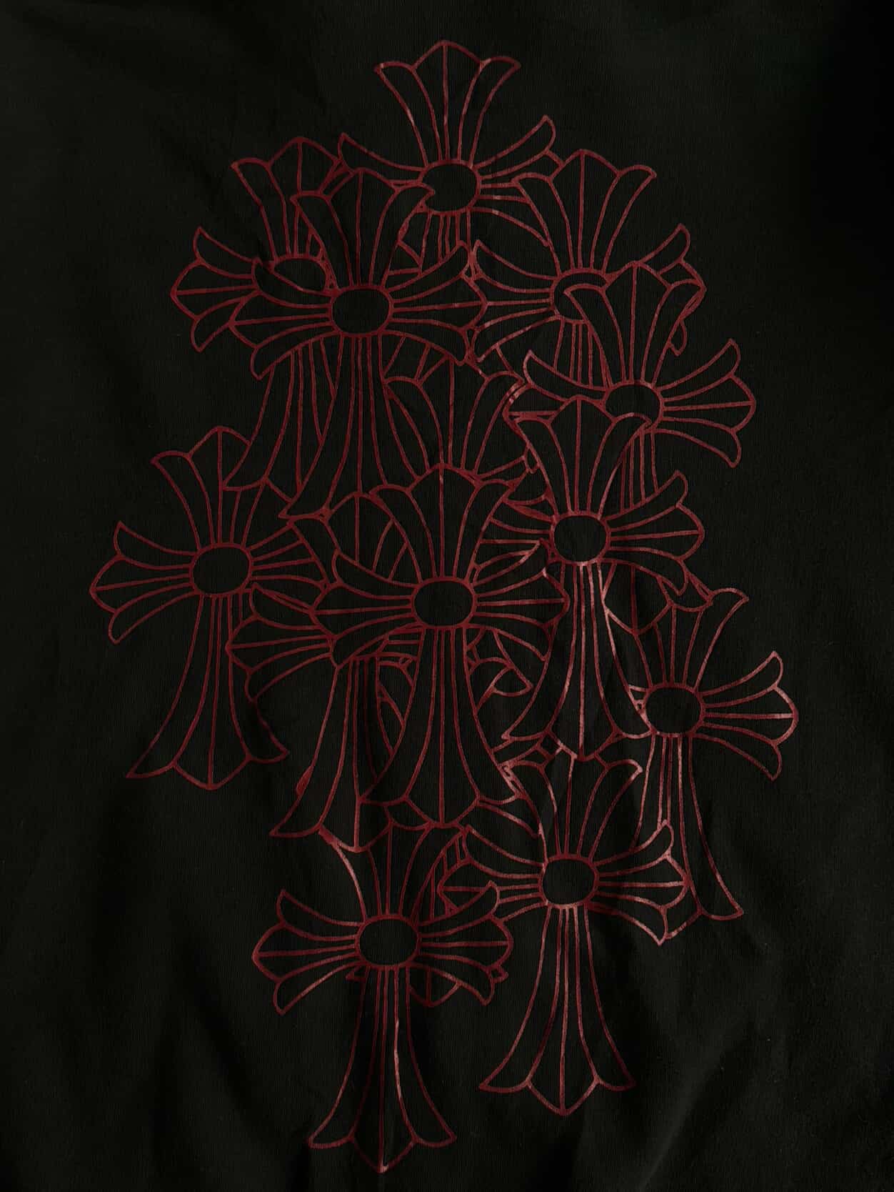 Chrome Hearts Vintage Red Cemetery Thermal Zip Hoodie