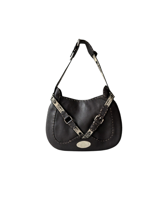 Fendi Selleria Brown Leather Hobo Bag