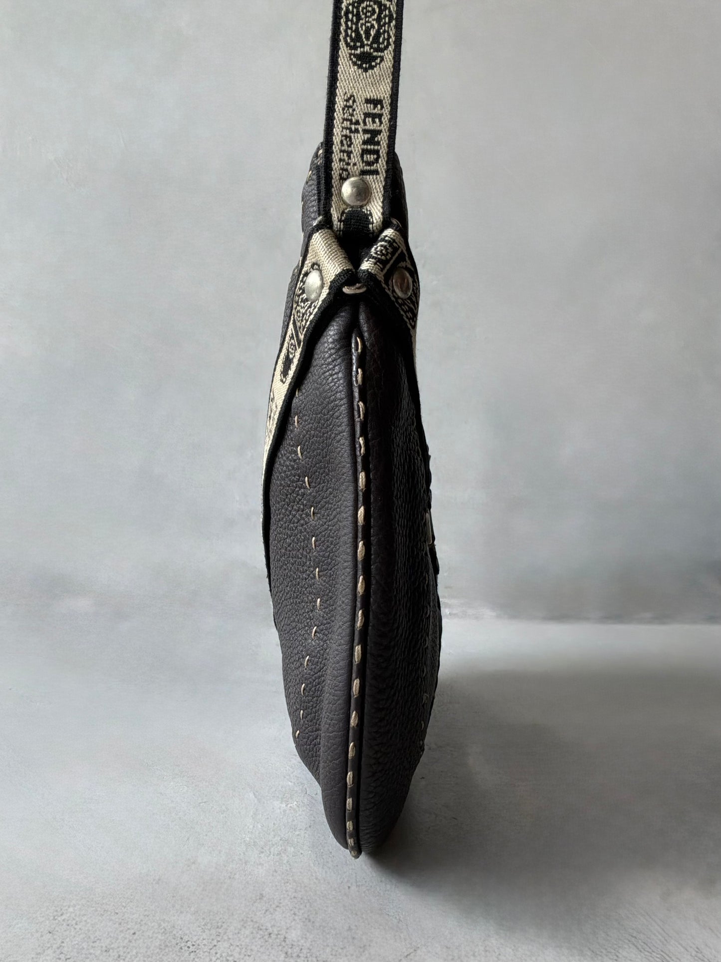 Fendi Selleria Brown Leather Hobo Bag