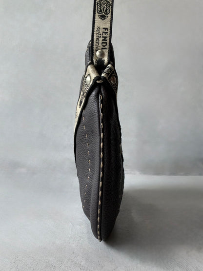 Fendi Selleria Brown Leather Hobo Bag