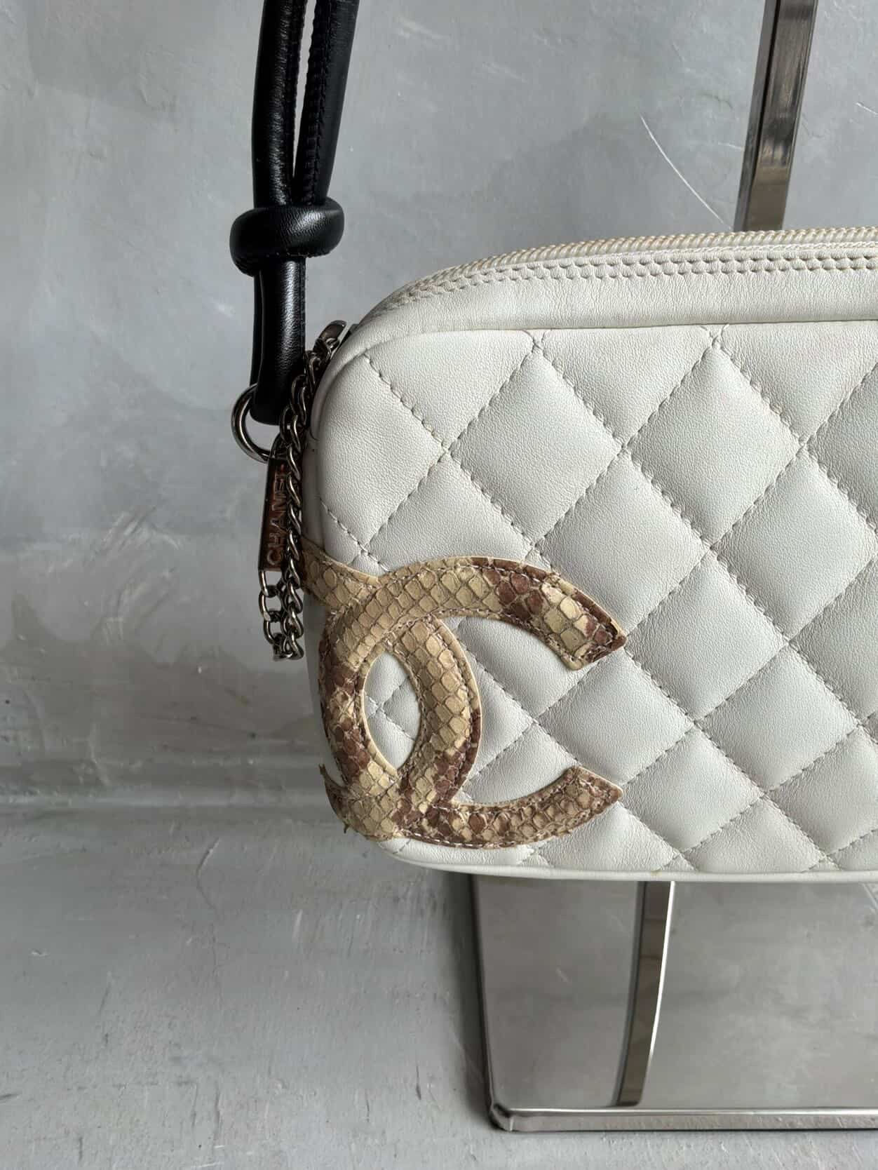 Chanel Ligne Cambon Snakeskin CC Pochette Bag
