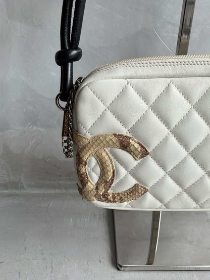 Chanel Ligne Cambon Snakeskin CC Pochette Bag