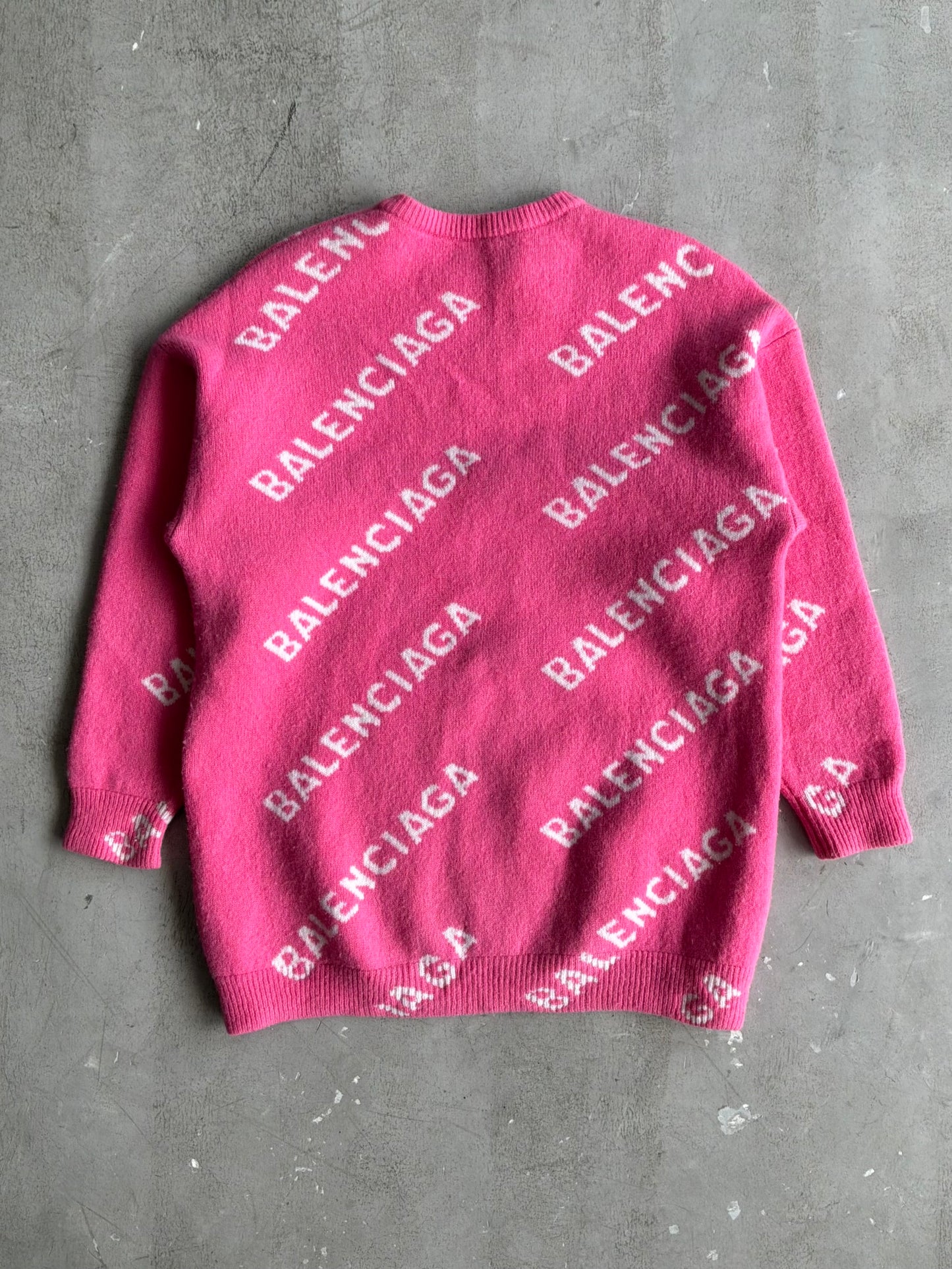 Balenciaga All Over Print Pink Crewneck
