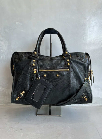 Balenciaga City Classic Medium Black On GHW