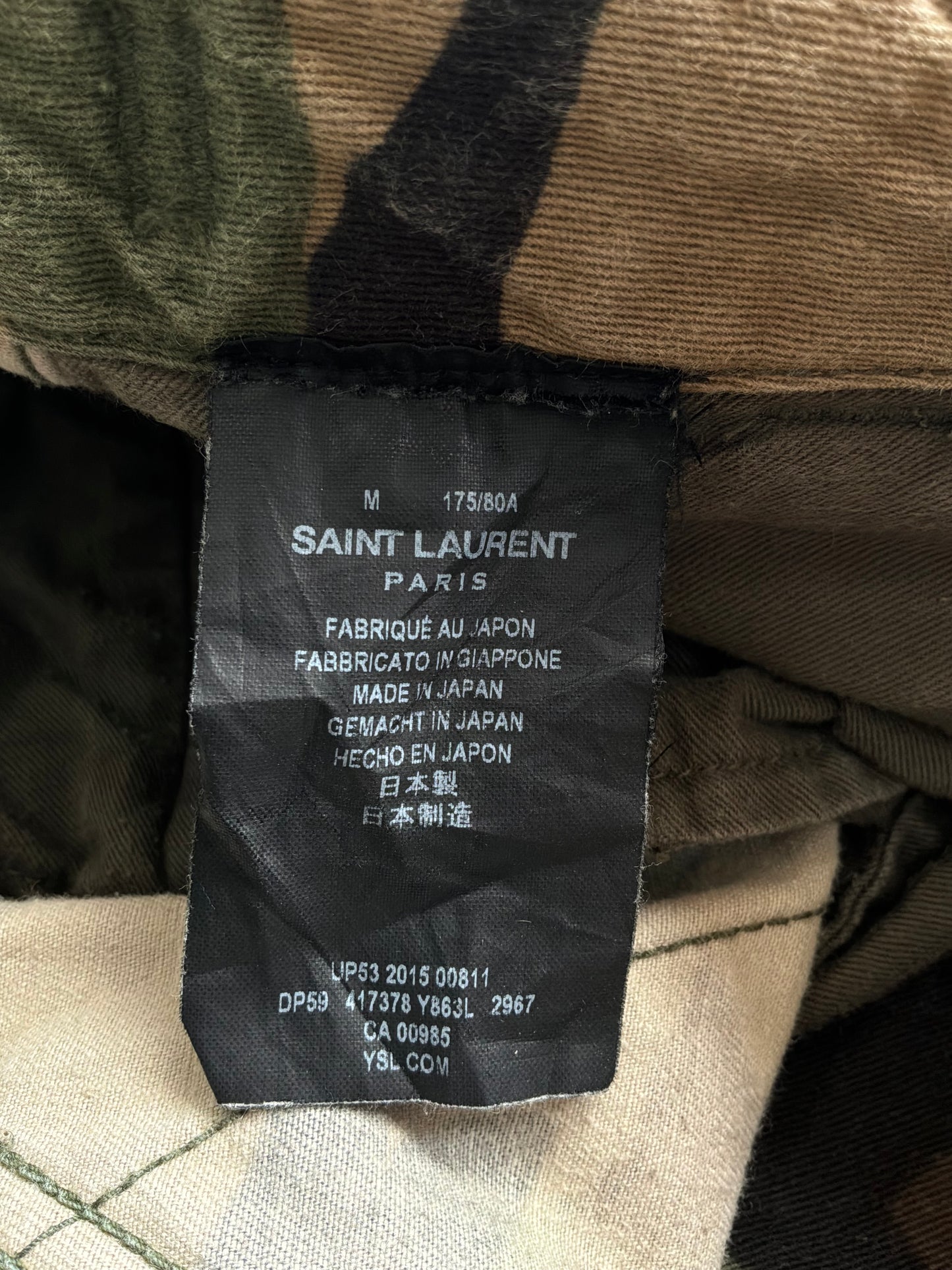 Saint Laurent Paris Camou Cargo Shorts