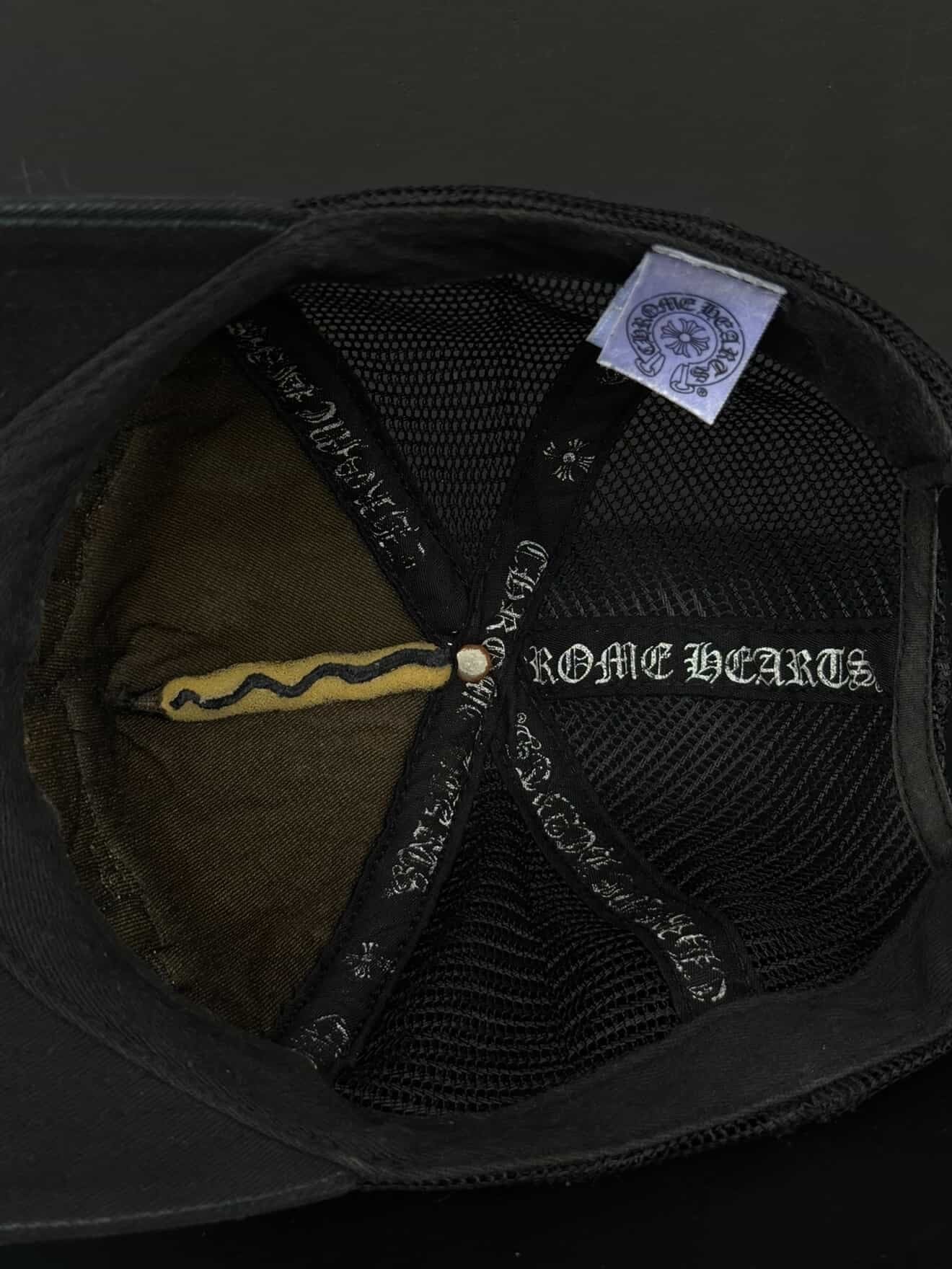 Chrome Hearts Vintage ‘FUCK’ Embroidered Leather Trucker Hat