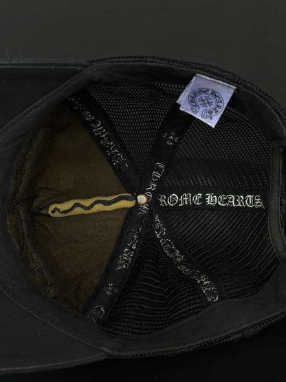 Chrome Hearts Vintage ‘FUCK’ Embroidered Leather Trucker Hat