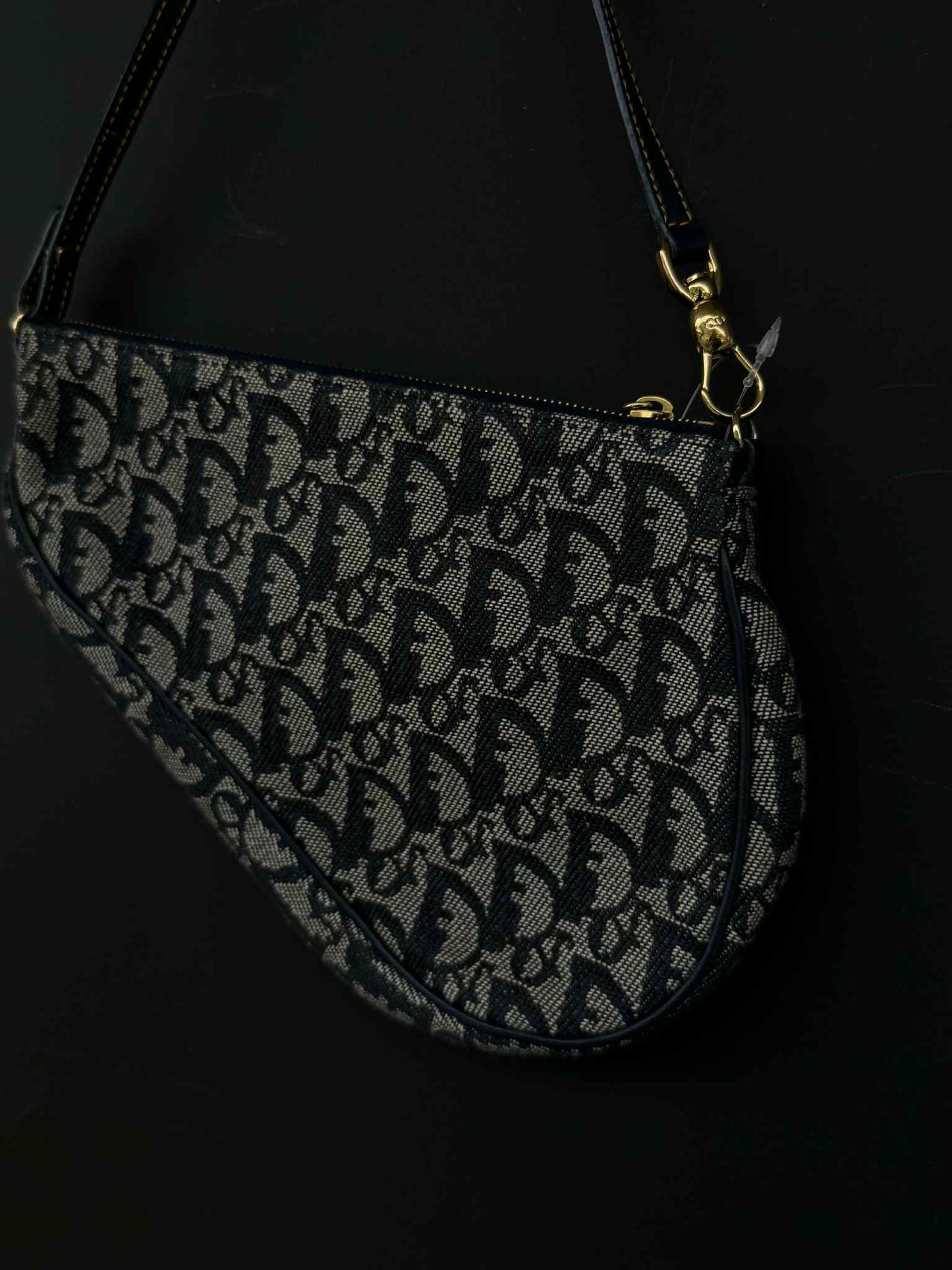 Vintage Dior Oblique Canvas Saddle Bag