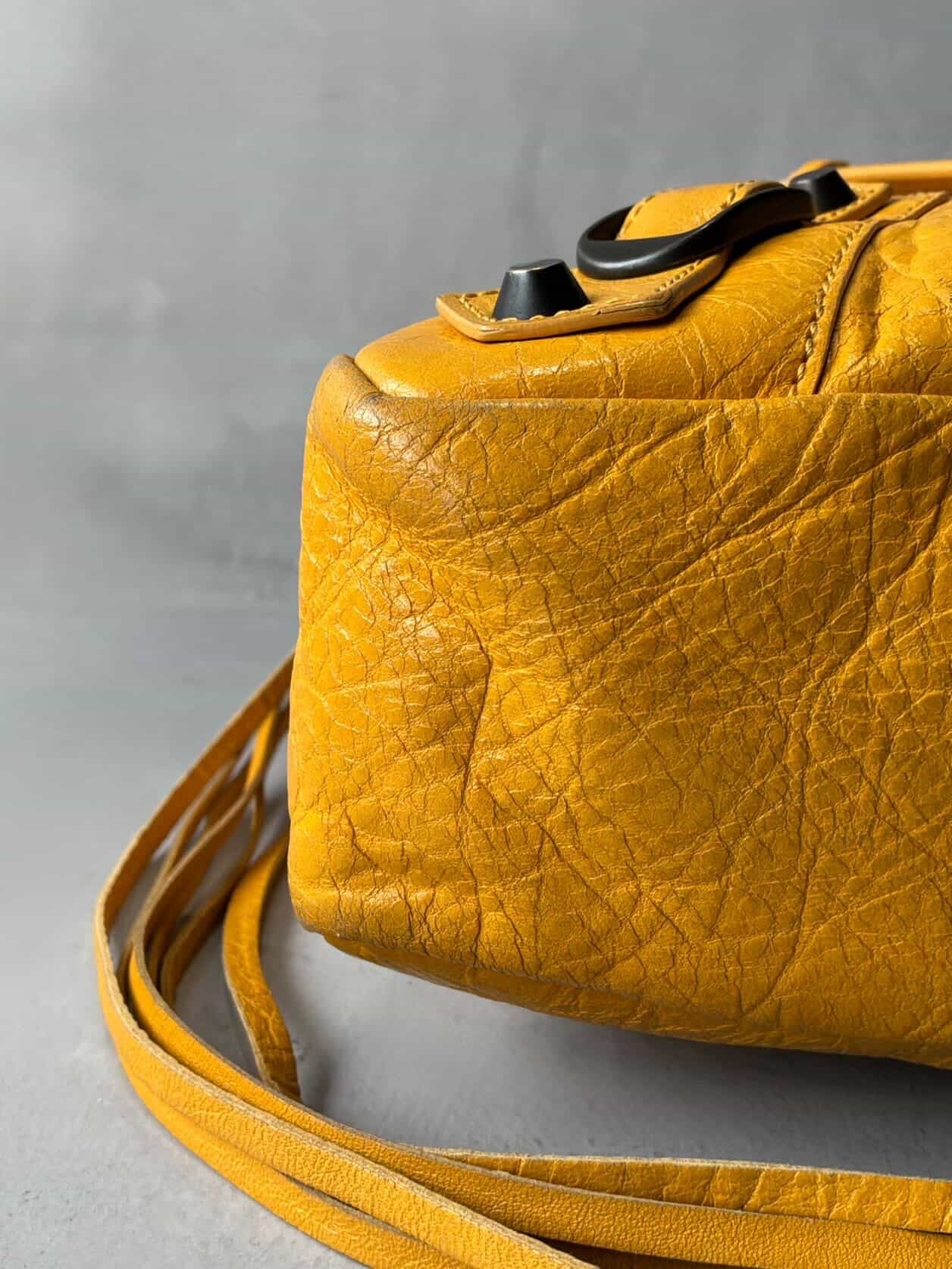 Balenciaga City Town Yellow Crossbody Lambskin Bag