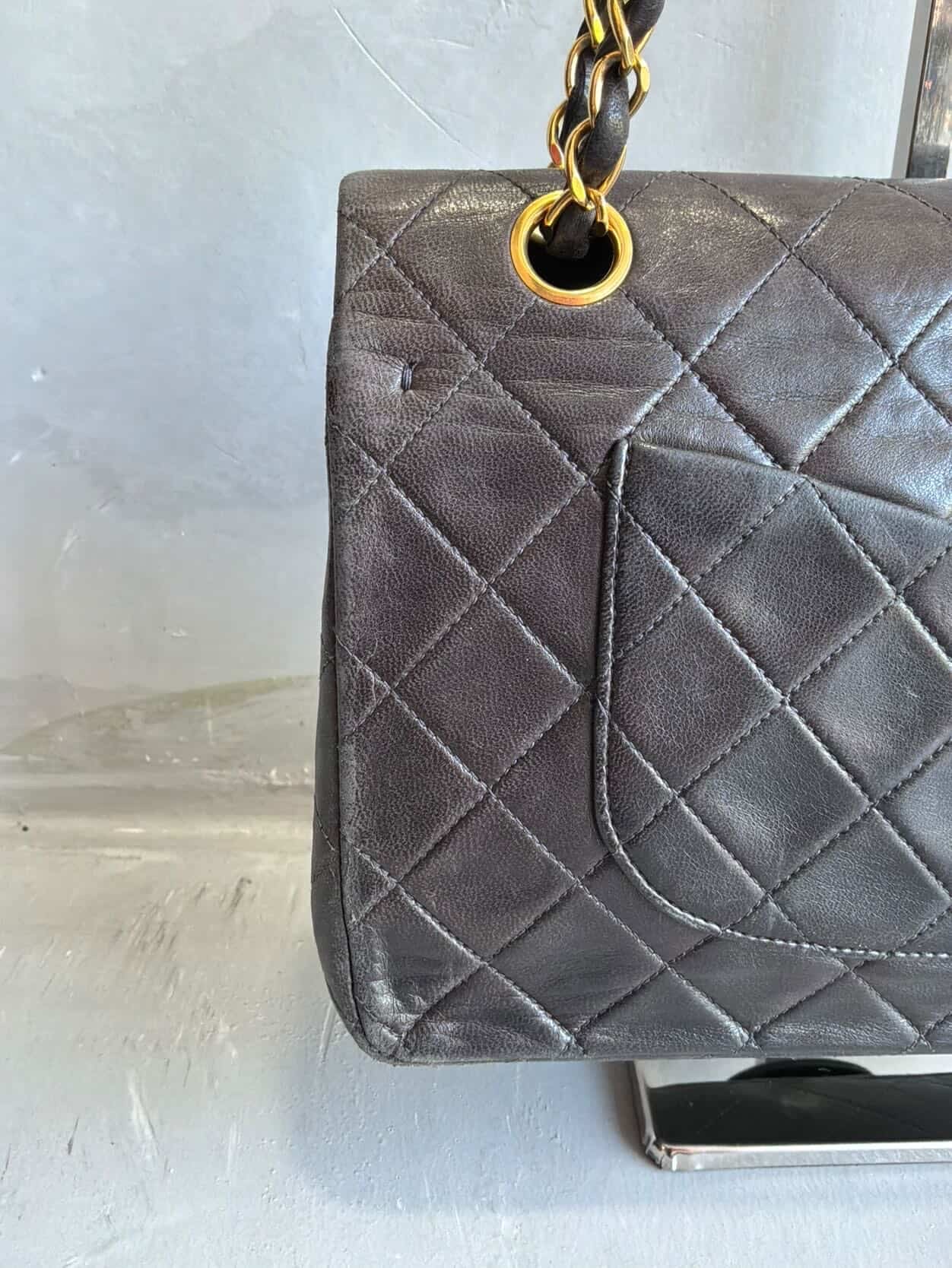 Chanel Classic Meduim Double Flap Dark Brown Shoulder Bag