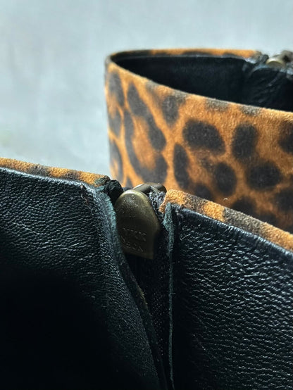 Saint Laurent Paris Suede Lou Leopard Ankle Boot