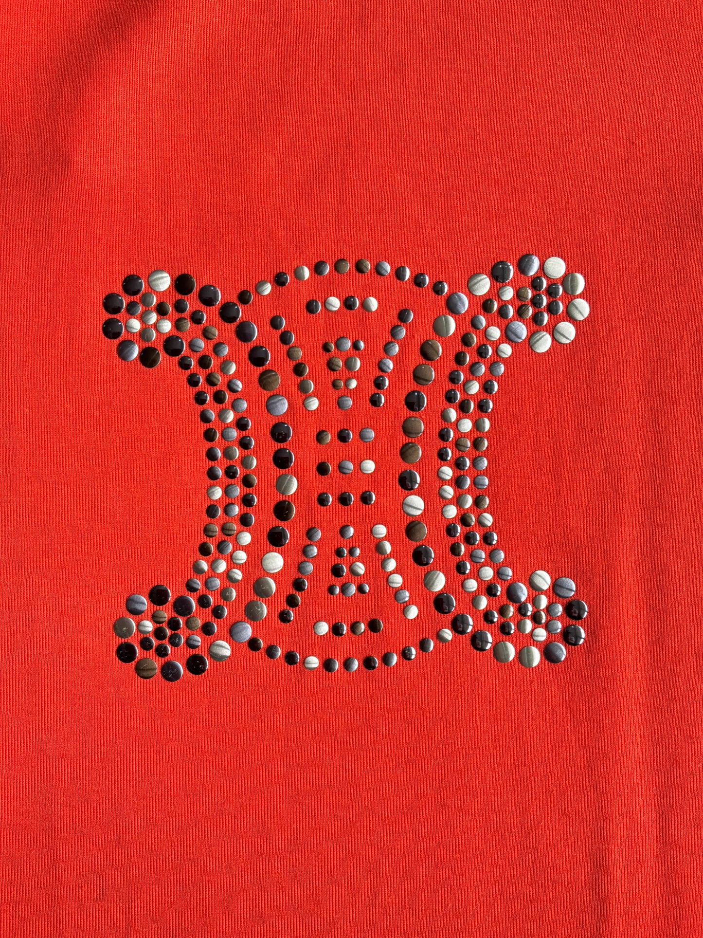 Celine Beaded Logo Orange Blouse