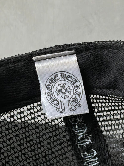 Chrome Hearts Vintage Triple Star Black Trucker Hat