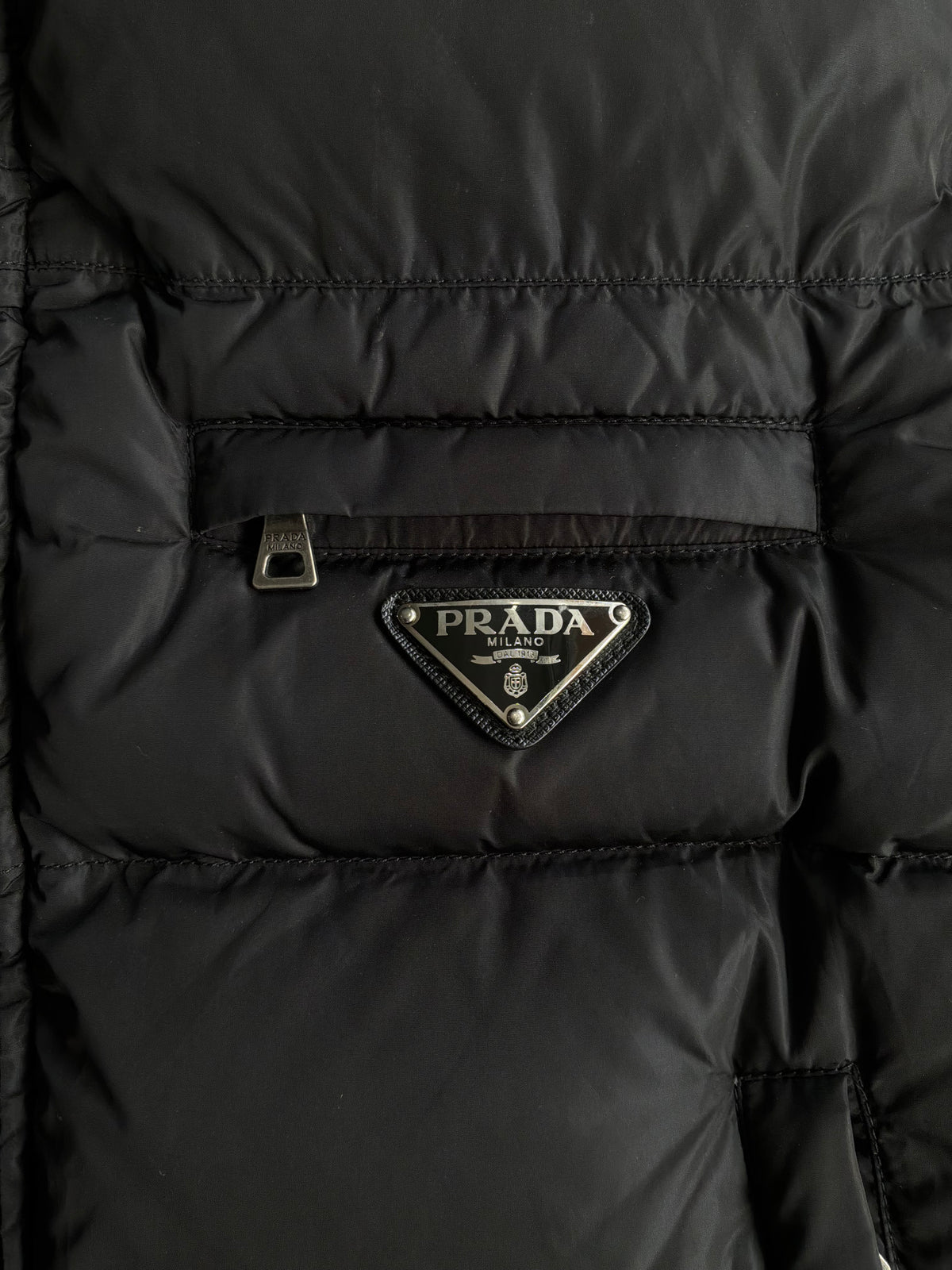 Prada Chest Emblem Puffer Vest