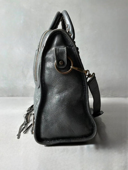 Balenciaga City Gray Lambskin Bag