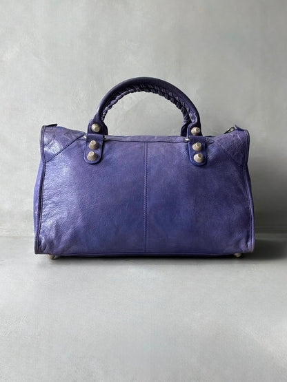 Balenciaga Work Giant 21 Purple Lambskin Bag