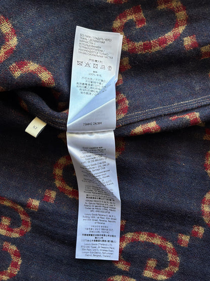 Gucci Maxi GG Gingham Wool Shirt