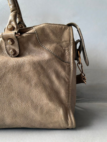 Balenciaga Part Time Taupe on Bronze Giant 12 Lambskin Bag