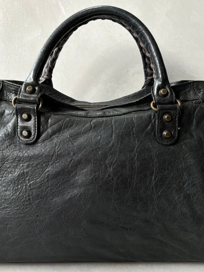 Balenciaga Classic City Black on Brass Lambskin Bag