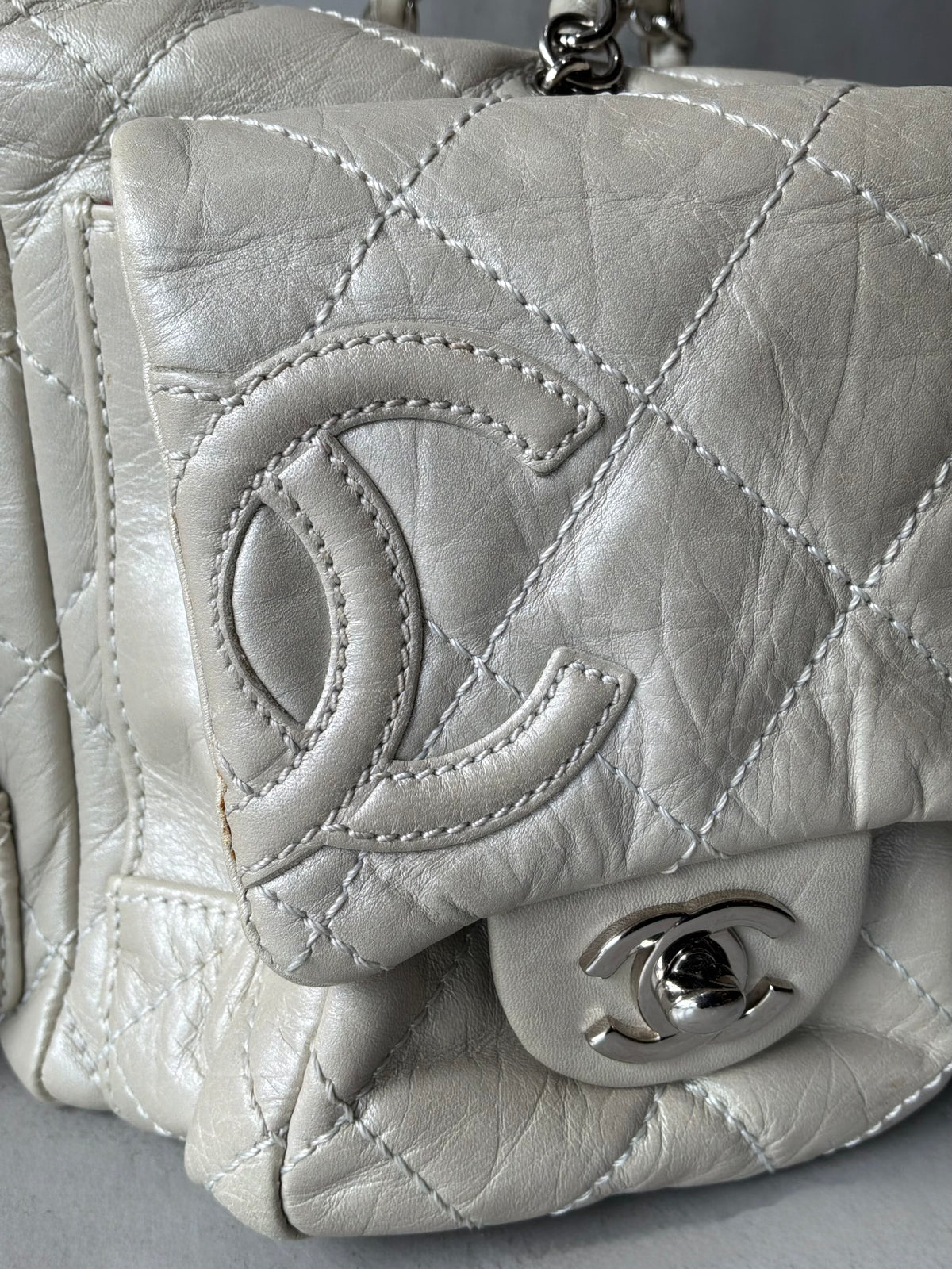 Rare Chanel Cambon Ligne Chain Reporter Lambskin Bag
