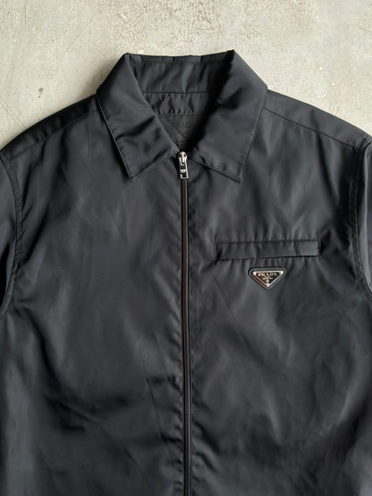 Prada Re-Nylon Chest Emblem Zip Up Jacket