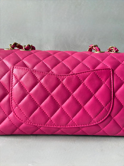 Chanel Classic Single Flap Medium Pink Lambskin Bag