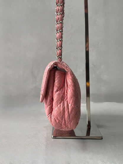 Chanel Python Skin Pink Flap Bag