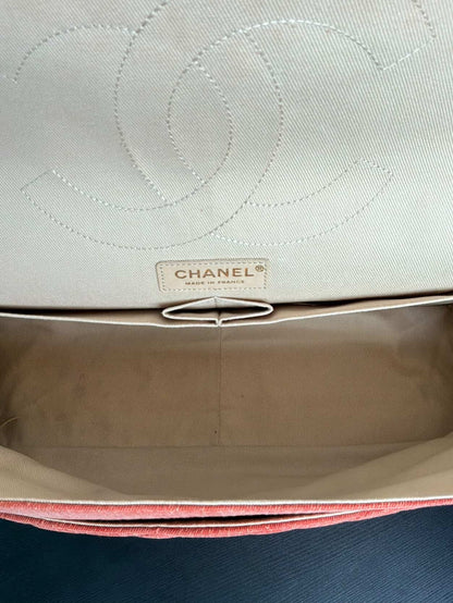 Chanel 2.55 Reissue Tricolor Denim Maxi Double Flap Shoulder Bag