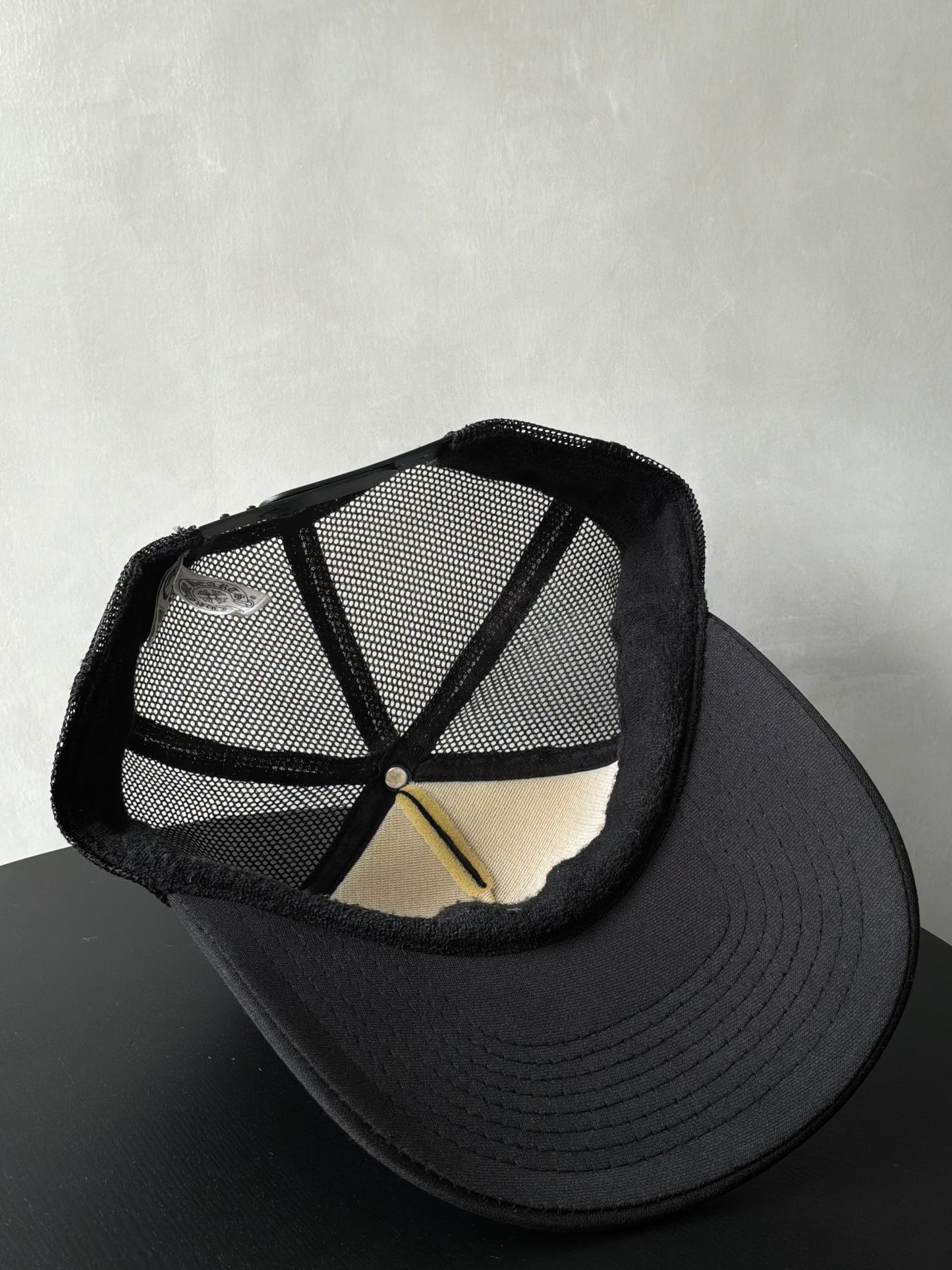 Chrome Hearts Vintage FUCK Black Trucker Hat