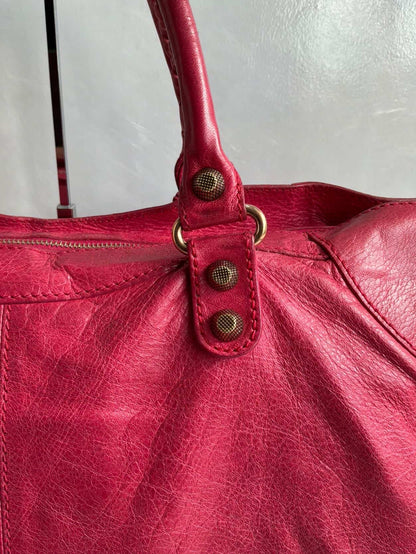 Balenciaga City ‘Part Time’ Red Lambskin Shoulder Bag