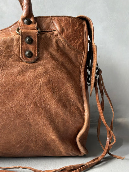 Balenciaga Classic City Rust Brown on Brass Lambskin Bag